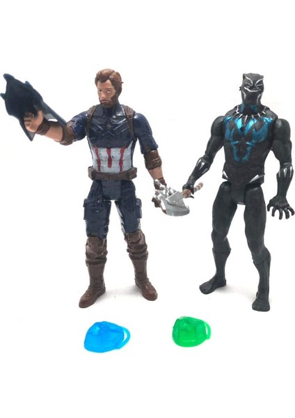 Işıklı Legend Series Avengers K. Amerika ve Black Panter Figür