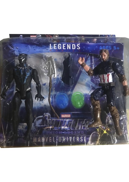 Işıklı Legend Series Avengers K. Amerika ve Black Panter Figür modelleri