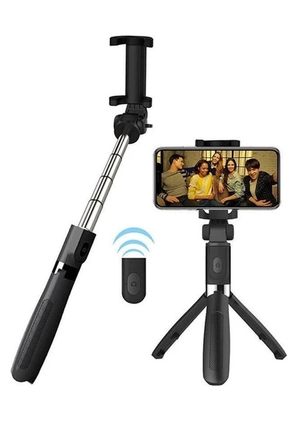 Uzaktan Kumandalı Bluetooth Selfie Çubuğu 3 Ayaklı 60 cm Tripod  L01