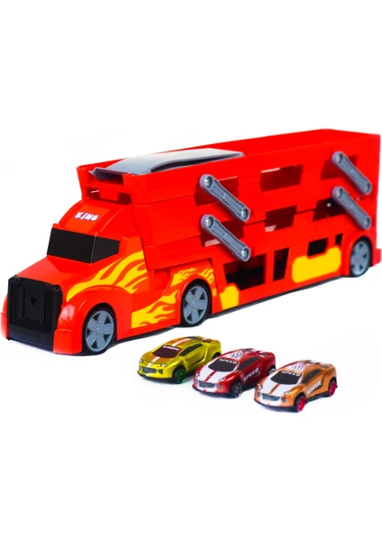 King Toys 3 Katlı Sürat Pistli Tır 3 Arabalı