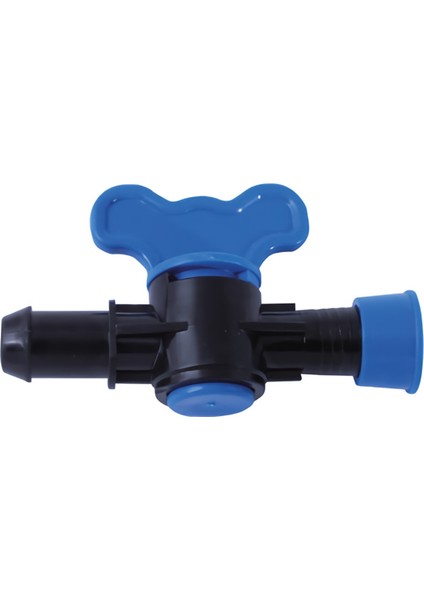 Damla Sulama Plastik Küresel Yassı Vidalı Boru Vanası Çıkış Nipelli (100 Adet) 17X17 mm