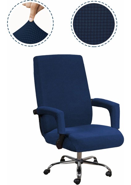 Ev Ofis Bilgisayar Sandalye Tam Gerilebilir Döndürme Sandalye Koltuk Kapağı Navy L (Yurt Dışından) modelleri