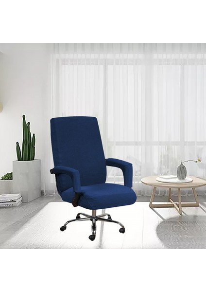 Ev Ofis Bilgisayar Sandalye Tam Gerilebilir Döndürme Sandalye Koltuk Kapağı Navy L (Yurt Dışından) fırsatları