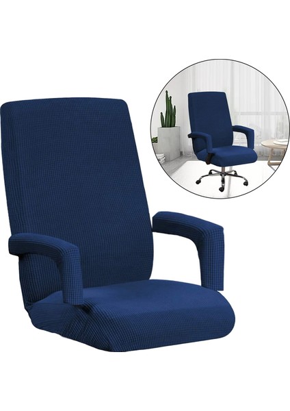 Ev Ofis Bilgisayar Sandalye Tam Gerilebilir Döndürme Sandalye Koltuk Kapağı Navy L (Yurt Dışından) indirimleri