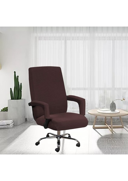 Ev Ofis Bilgisayar Sandalye Tam Gerilebilir Döndürme Sandalye Koltuk Kapağı Kahverengi L (Yurt Dışından) modelleri