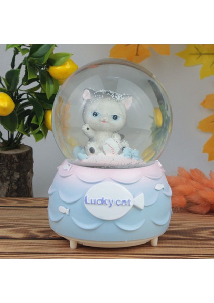 Lukcy Cat Yazılı Kar Küresi Püskürtmeli Müzikli Işıklı Büyük Boy Sevgiliye Hediye fiyatları