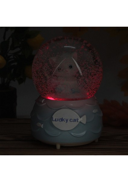 Lukcy Cat Yazılı Kar Küresi Püskürtmeli Müzikli Işıklı Büyük Boy Sevgiliye Hediye fırsatları