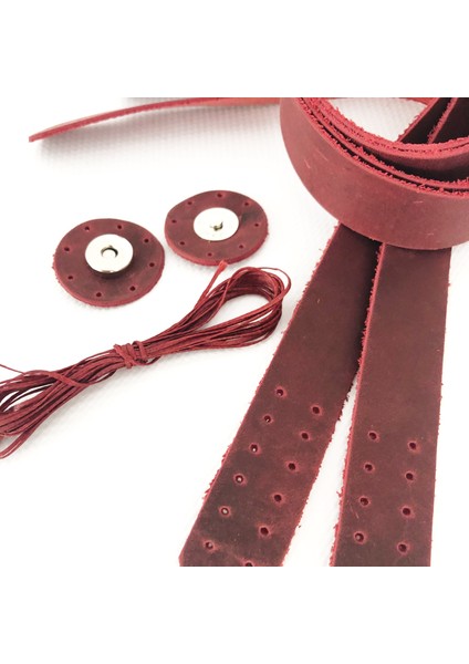 Atölyesi Deri Çanta Sapı Çift 75 Cm Mıknatıslı Çanta Çıtçıtı Mumlu Ip Set fiyatları