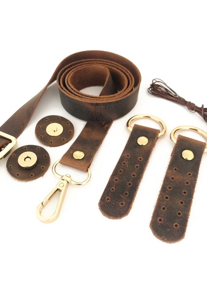 Atölyesi Deri Çanta Sapı Aksesuarlı 120 Cm Mıknatıslı Çıtçıt Mumlu Ip Set