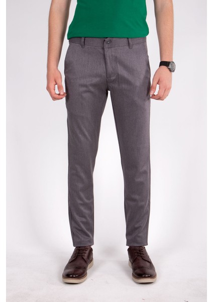 Gri Likralı Slim Fit Erkek Keten Pantolon fiyatları