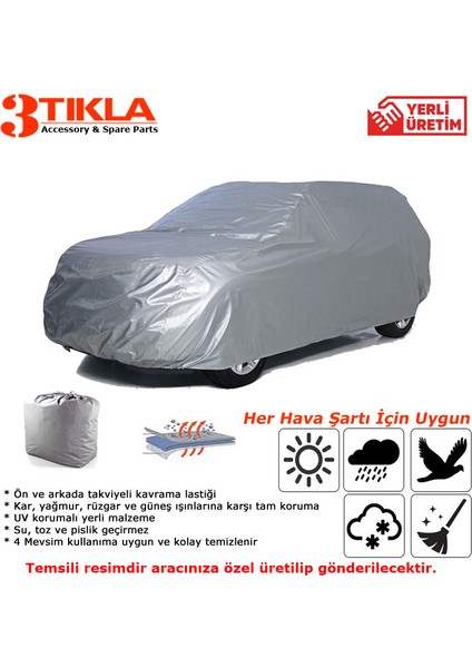 Suzuki Swift 2009 Için 4 Mevsim Kullanımlı, Su ve Toz Dan Koruyan Miflonlu Araba Örtüsü