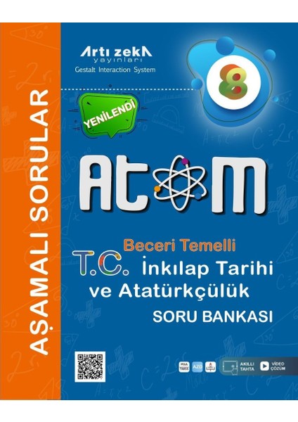 Artı Zeka Yayınları 8. Sınıf   LGS  Atom Beceri Temelli Inkılap Tarihi Aşamalı Soru Bankası