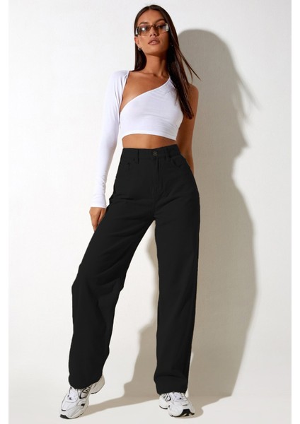 Mad Girls Siyah Palazzo Jean MG1247 modelleri