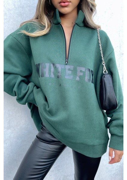 Mad Girls Haki Fermuar Detaylı Sweatshirt MG1246 fiyatları