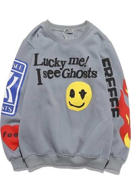 Mad Girls Füme Baskılı Oversize Sweatshirt MG1207