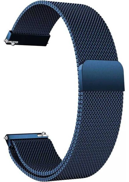 Huawei Watch Gt 3 Active 42MM Kordon Hasır Metal Örgülü Ayarlanabilir Mavi