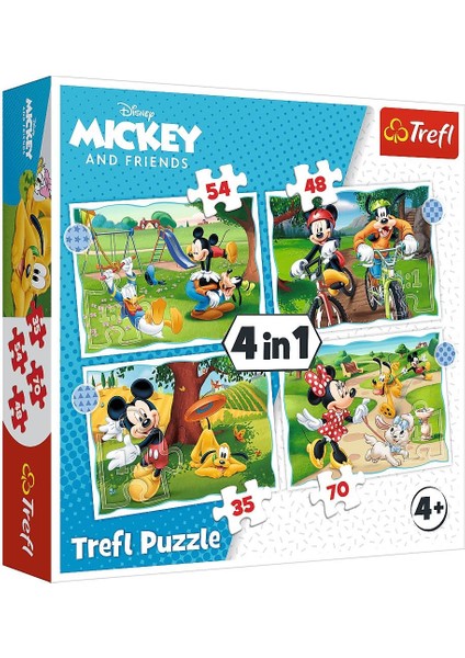 Trefl Puzzle Mıckey Mouse Nıce Day 4 In 1 Çocuk Puzzle (35+48+54+70 Parça)