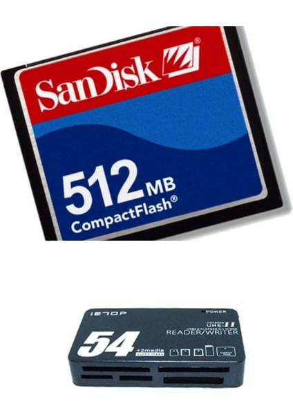512 MB Compact Flash Hafıza Kartı - USB 2.0 Cf Kart Okuyucu