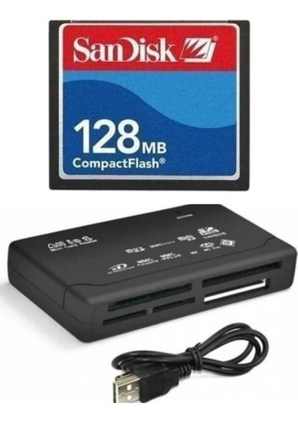 128 MB Compact Flash Hafıza Kartı - USB 2.0 Cf Kart Okuyucu