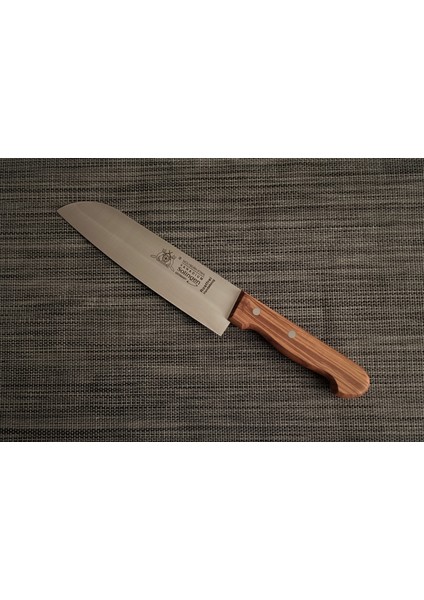 Zeytin Saplı Profesyonel Büyük Santoku Bıçağı 20 cm