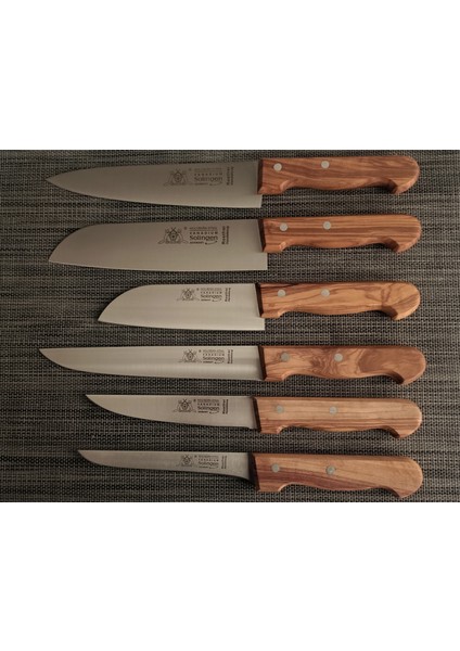 Zeytin Saplı Profesyonel Büyük Santoku Bıçağı 20 cm