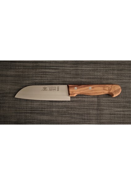 Zeytin Saplı Profesyonel Küçük Santoku Bıçağı 15 cm