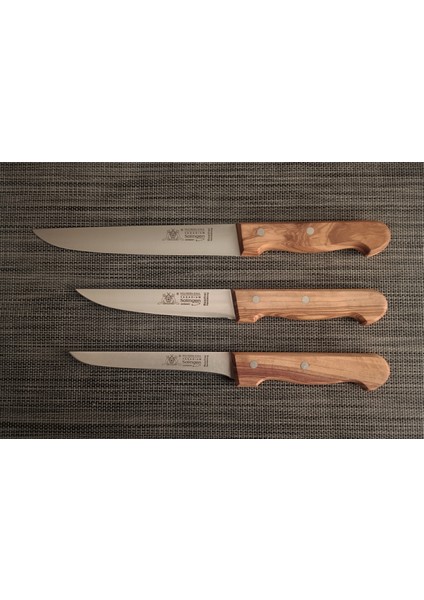 Zeytin Saplı Profesyonel Şef Bıçağı 3'lü 20/15/15 cm