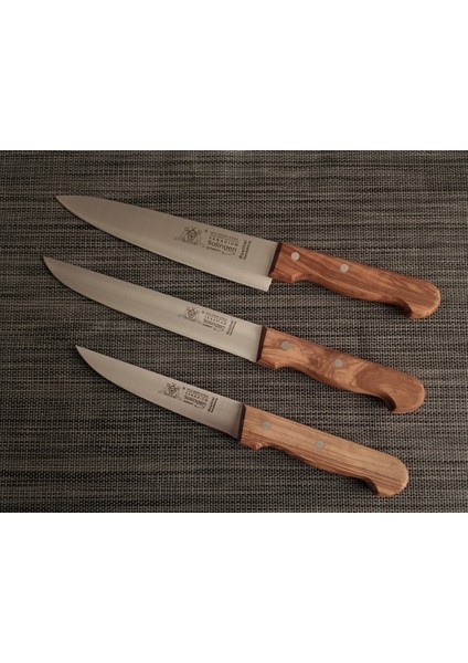 Zeytin Saplı Profesyonel Şef Bıçakları 3'lü 20/20/15 cm fiyatları