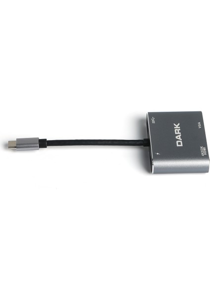 USB 3.1 Type-C' to 4K Ultra HD 1080p Hdmi/VGA/Pd Şarj/Usb 3.0 4in1 Çevirici Hub Adaptör (DK-AC-U31XHDV)