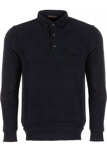 Büyük Beden Polo Yaka Sweatshirt-KS1707