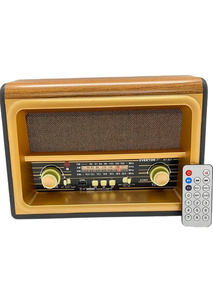 RRT-827 Ahşap Bluetooth Nostaljik Radyo