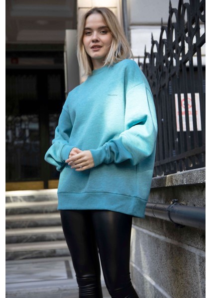 Kadın Bisiklet Yaka Sweatshirt