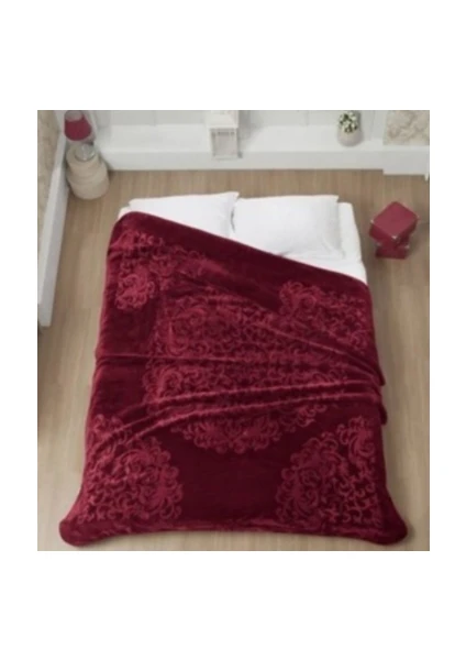 Sesli Home Süper Soft Gold Vizon Battaniye Battal Boy Bordo