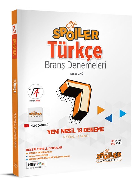 7. Sınıf Türkçe Spoiler 18 Deneme Yeni 2022