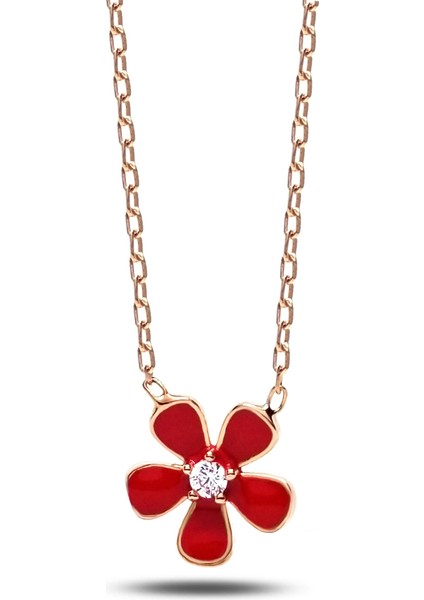 Kadın Papatya Tasarım 925 Ayar Gümüş Kolye