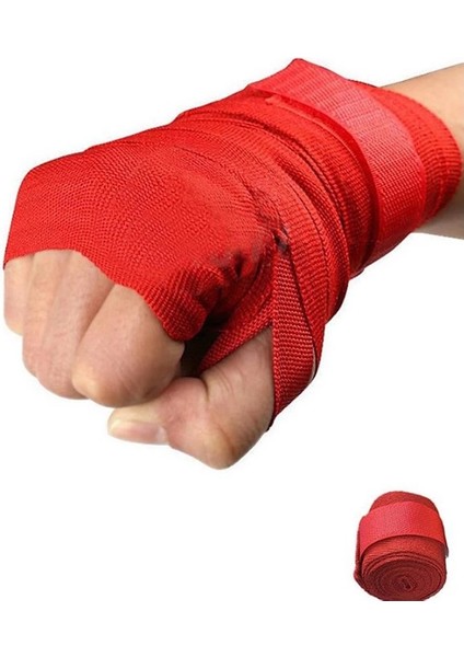 Boks Bandajı 3.5 Metre %100 Polyester Elastik Boks Bilek Bandajı Bilek Sargısı Çift (2 Adet)