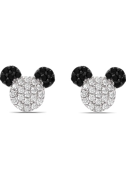 Kız Çocuk Mickey Mause 925 Ayar Gümüş Küpe modelleri