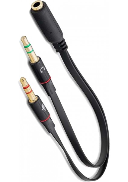 HN4611 Slim Mikrofon Kulaklık Ayırıcı Kablo 20CM
