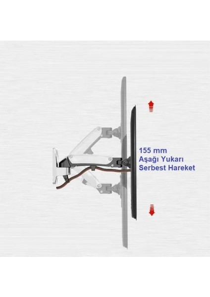 North Bayou Nb F120 Amörtisörlü Hareketli 17-27" Duvar Askı Aparatı