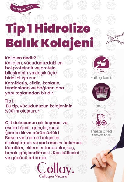 Dr. Kalan Collay  Karışımı Tozu (Balık i) %100DOĞAL (30 Saşe)