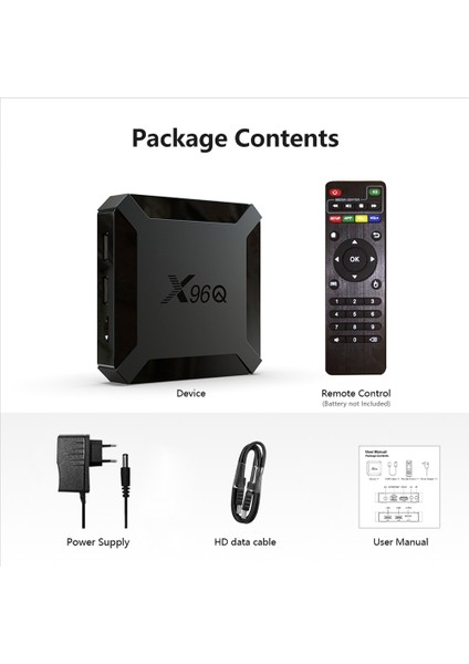X96Q 4K Smart Android 10 TV Box - Wifi Medya Oynatıcı 2 GB Ram / 16 GB Hafıza Özellikleri