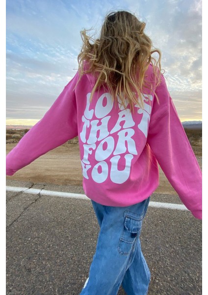 Mad Girls Pembe Sırt Baskılı Sweatshirt MG1220