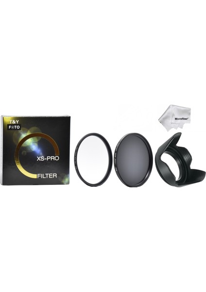 52mm Xs-Pro Slim Koruyucu Uv + Slim Nd8 3 Stop Nd Filtre + Yaprak Parasoley