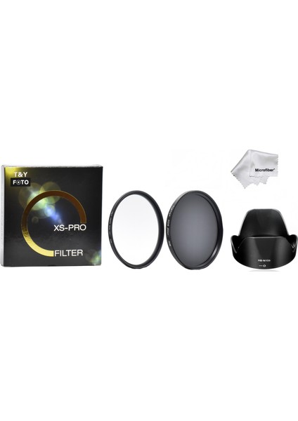 Nikon D3400 D3500 Af-P 18-55MM Lens Için 55MM Xs-Pro Slim Uv + Slim Nd8 Nd Filtre + HB-N106 Parasoley