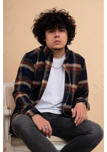 Slimfit Ekoseli Erkek Oduncu Gömlek
