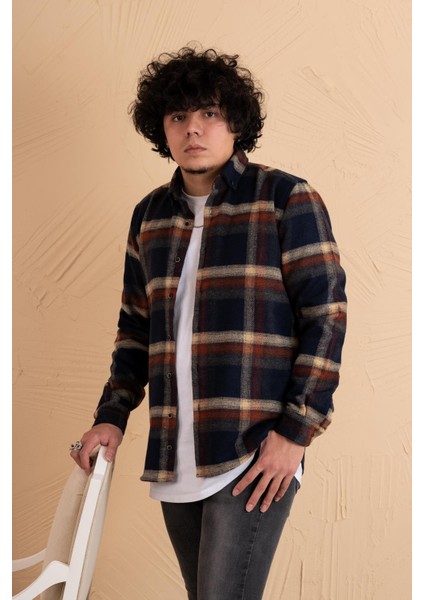 Slimfit Ekoseli Erkek Oduncu Gömlek