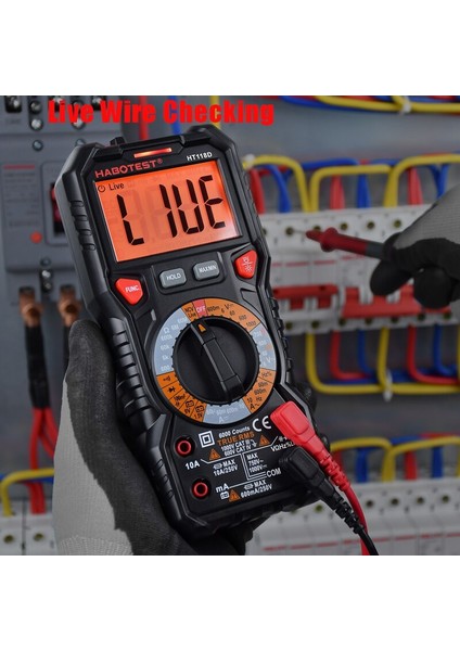 HT118D Profesyonel Dijital Multimetre Otomotiv Test Cihazı 1000V 10A Ac Dc Voltmetre Kondansatör Transistör Test Cihazı fiyatları