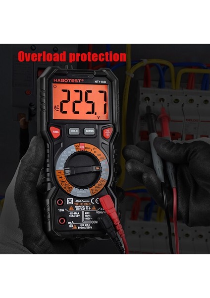 HT118D Profesyonel Dijital Multimetre Otomotiv Test Cihazı 1000V 10A Ac Dc Voltmetre Kondansatör Transistör Test Cihazı modelleri