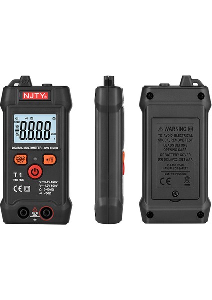 Akıllı Multimetre Dijital 600V Ac Dc Mini Voltaj Ölçer T1 El Tipi True Rms Ohm Süreklilik Test Cihazı 4000 Sayım Multimetro(Yurt Dışından)