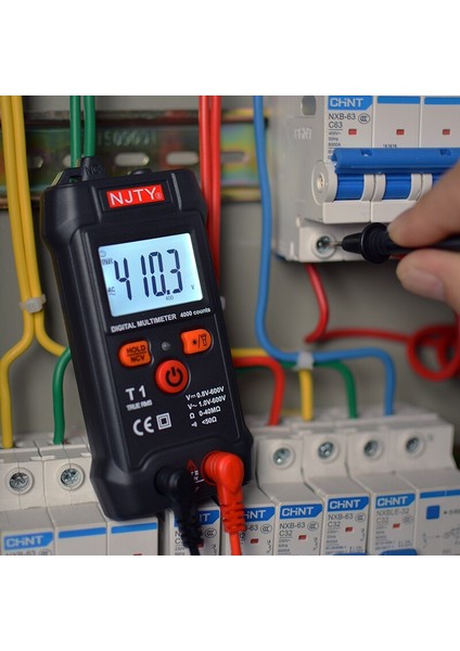 Akıllı Multimetre Dijital 600V Ac Dc Mini Voltaj Ölçer T1 El Tipi True Rms Ohm Süreklilik Test Cihazı 4000 Sayım Multimetro(Yurt Dışından)